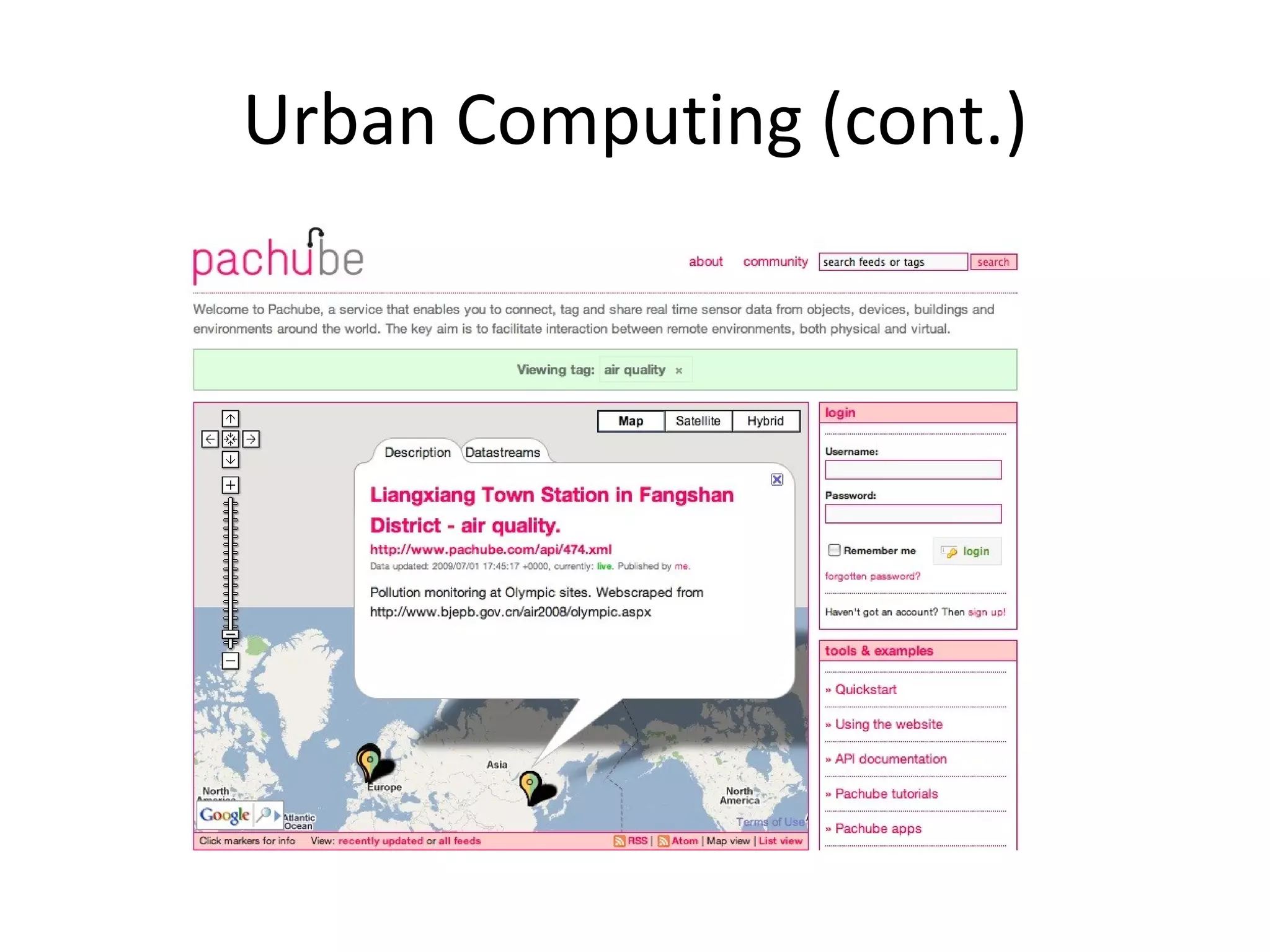 Urban Computing (cont.) 