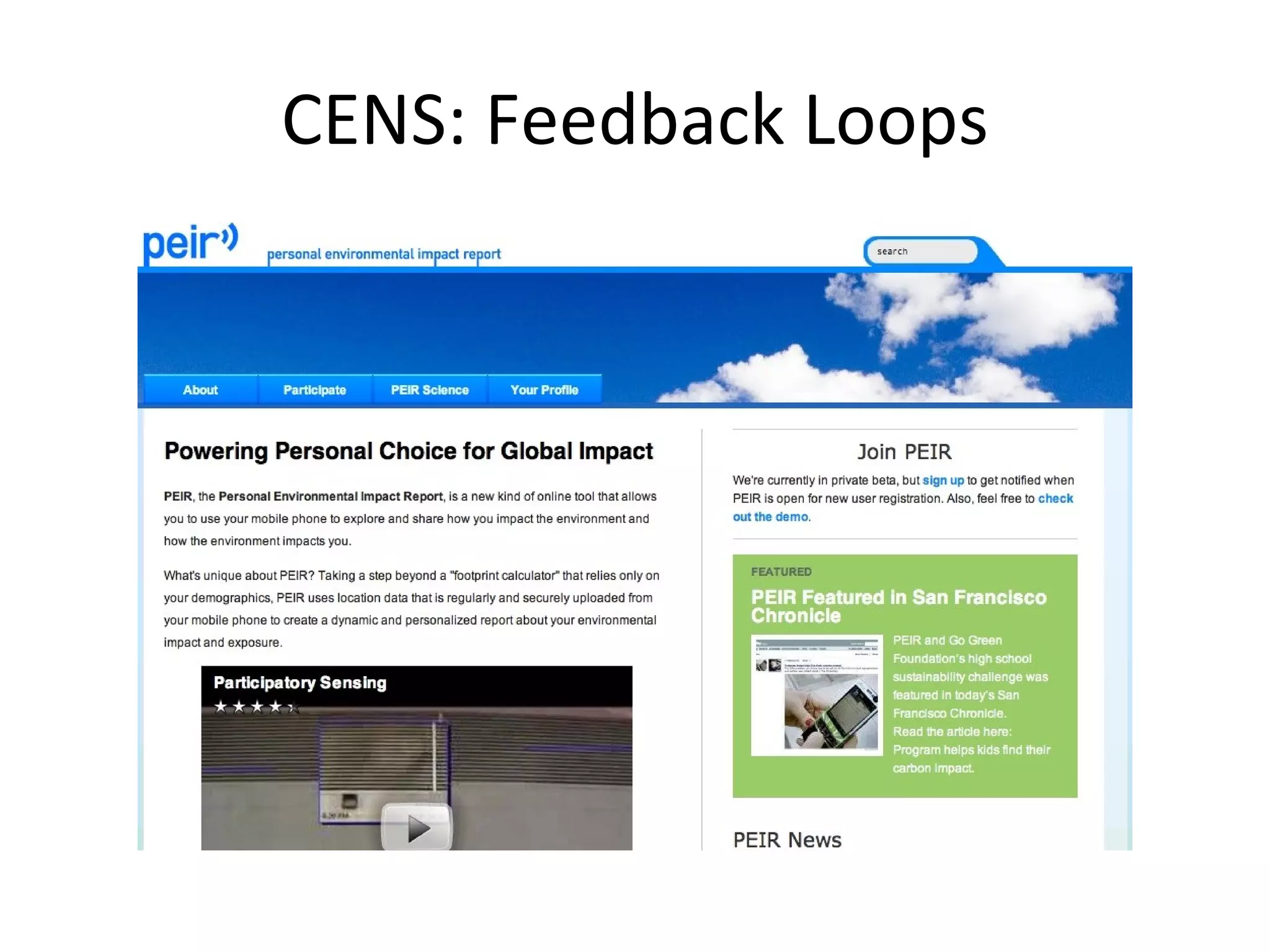 CENS: Feedback Loops 