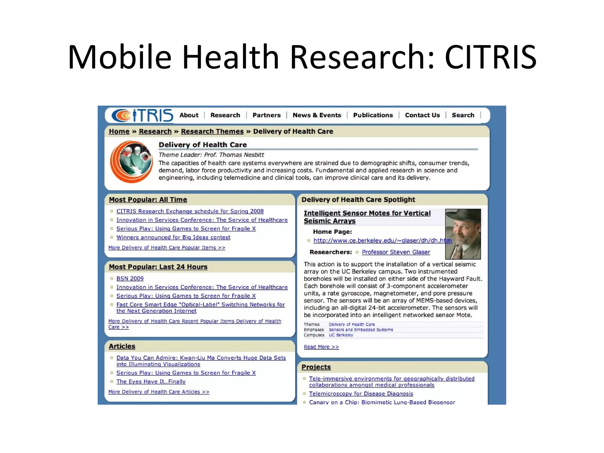 Mobile Health Research: CITRIS 
