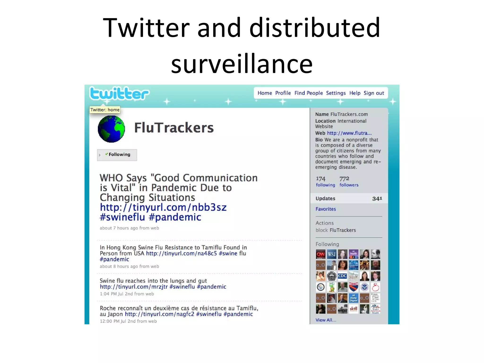 Twitter and distributed surveillance 