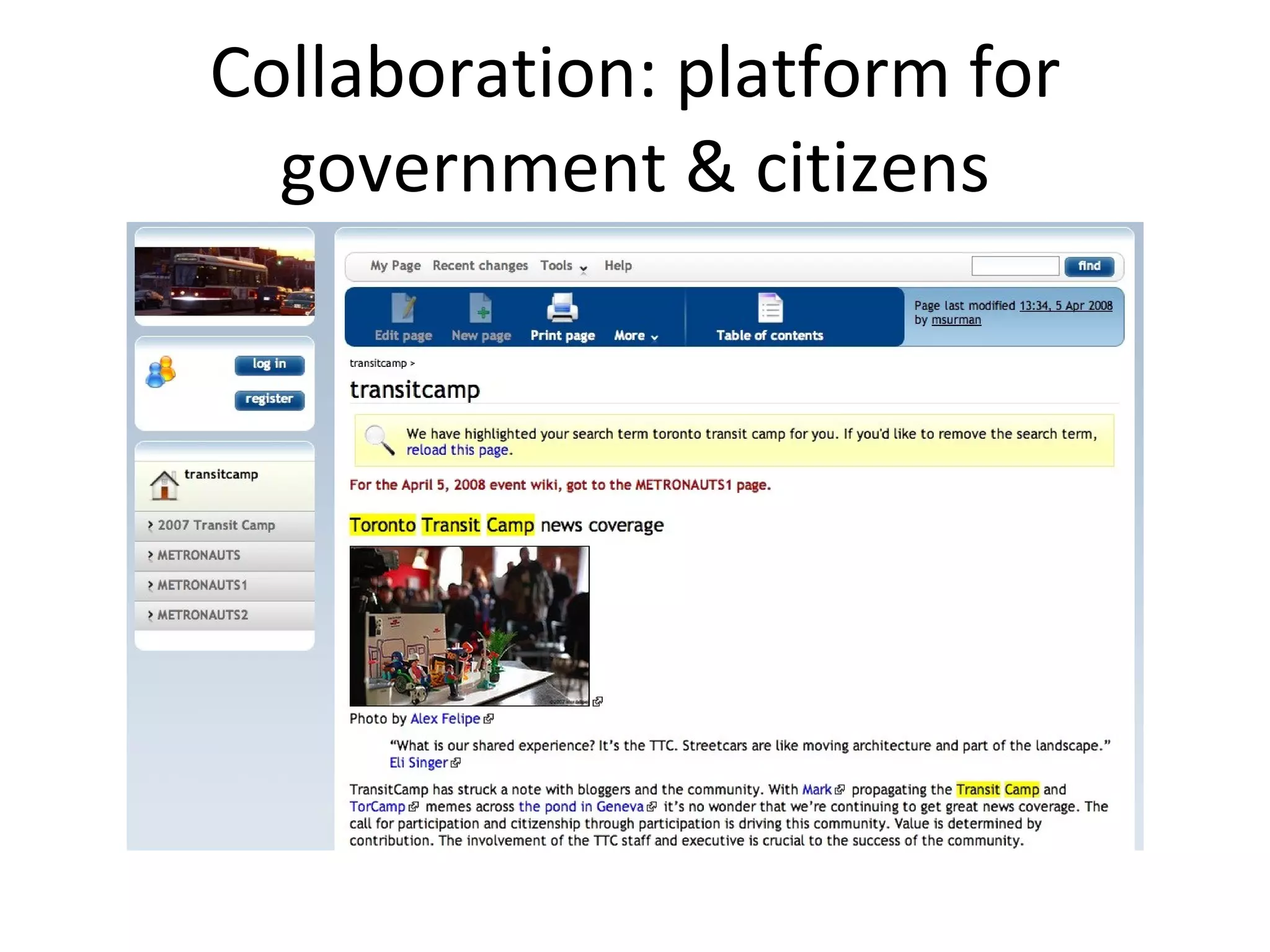Collaboration: platform for government & citizens 