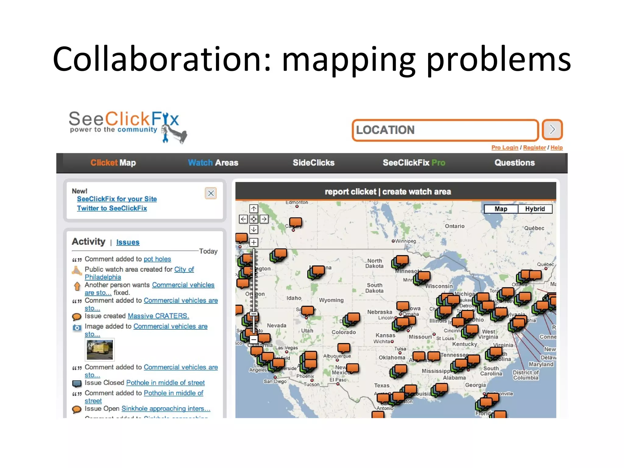 Collaboration: mapping problems 