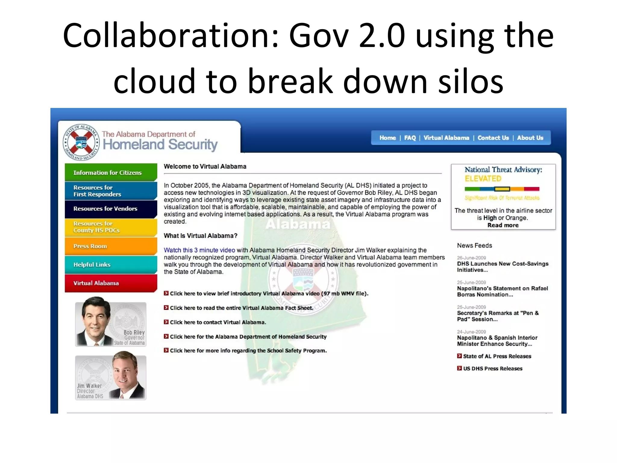 Collaboration: Gov 2.0 using the cloud to break down silos 