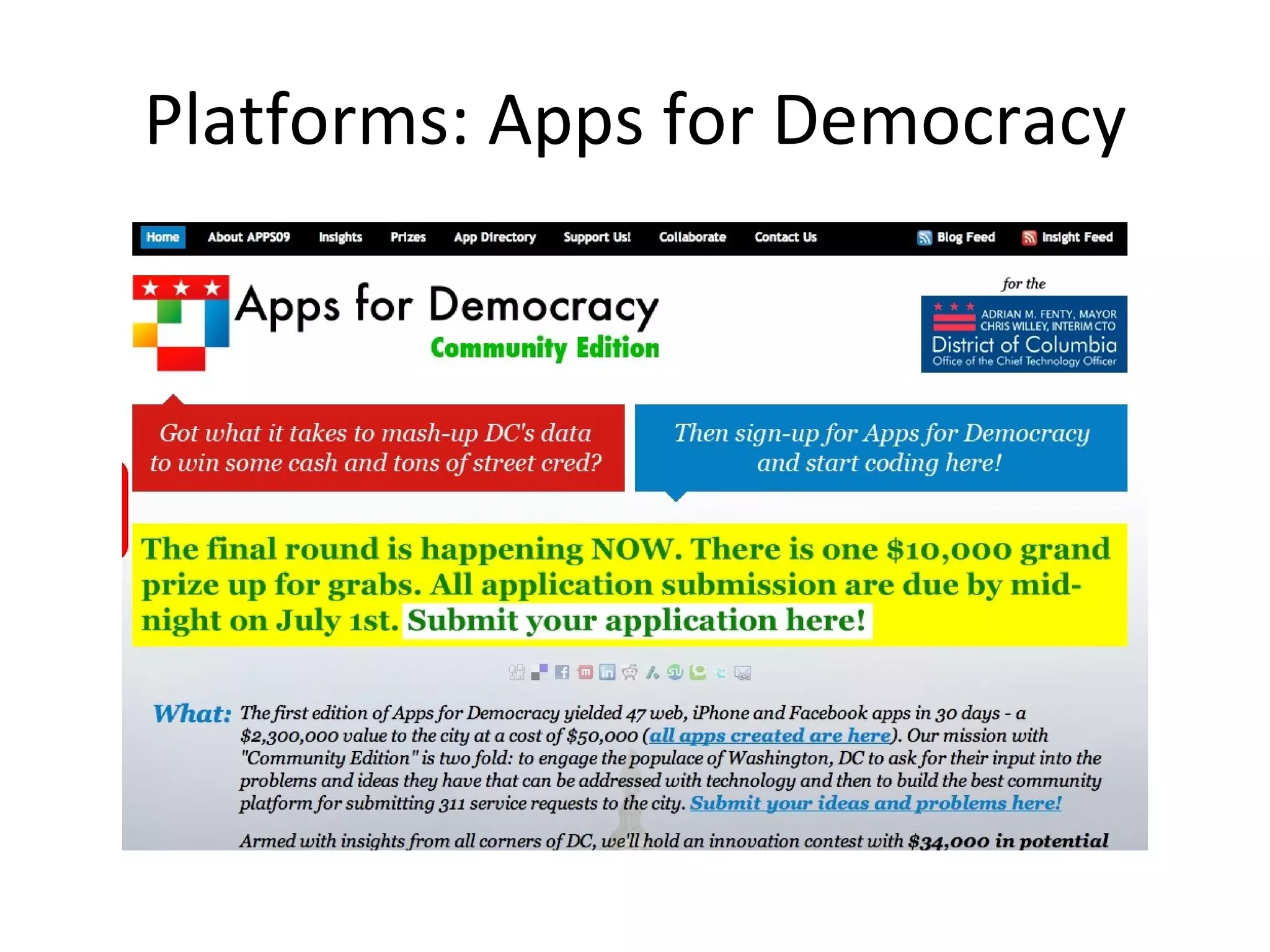 Platforms: Apps for Democracy 