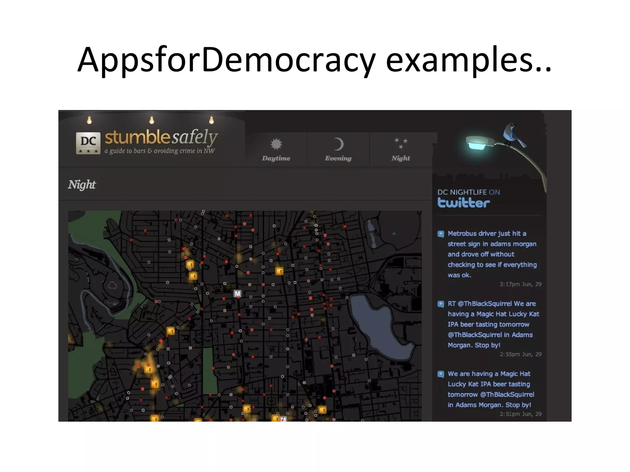 AppsforDemocracy examples.. 