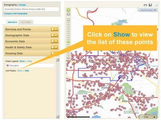 Click on Show to view the list of these points