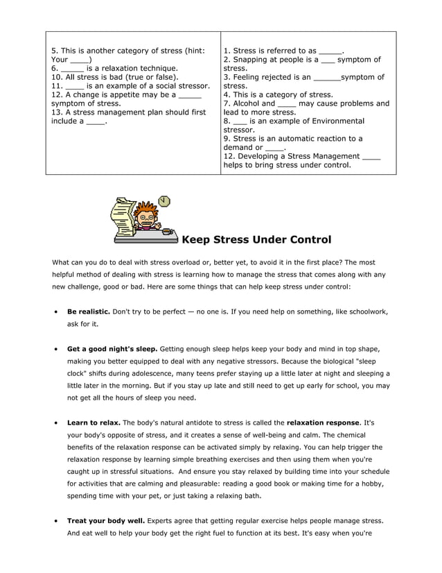 Healthy Crossword Puzzles