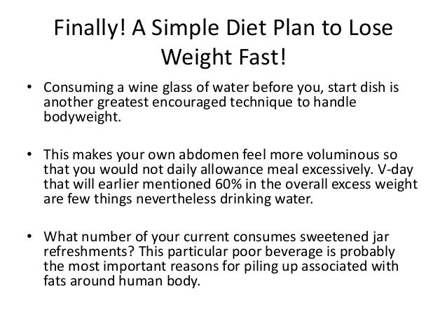 water diet plan to lose weight fast
