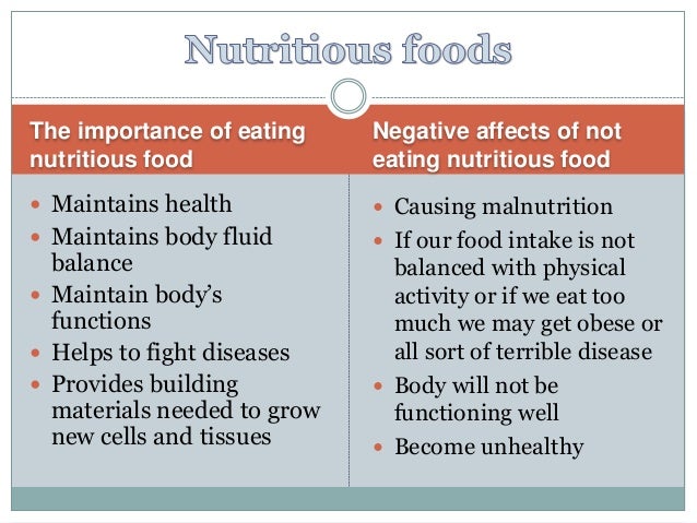 Essay on nutritious food