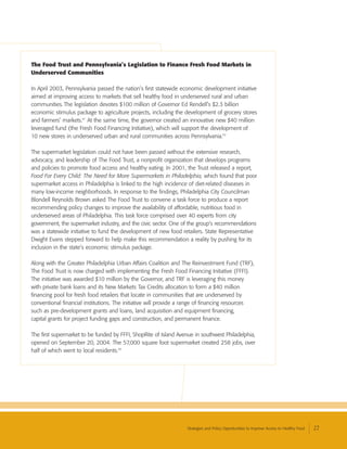 Healthy Food, Healthy Communities: Improving Access and Opportunities | PDF