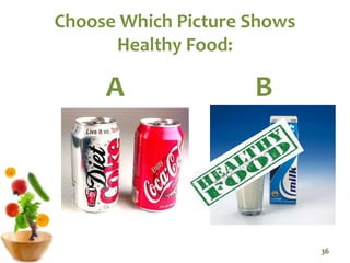 Choose Which Picture Shows
Healthy Food:
A B
36
 