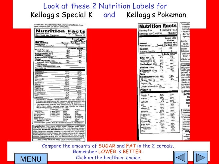 Nutrition labels start with breakfast