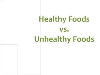 Healthy Foods 
vs. 
Unhealthy Foods 
 