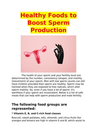 Image showcasing Healthy foods to boost sperm production | PDF