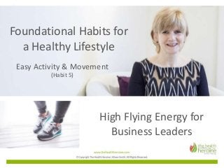 High Flying Energy for
Business Leaders
Foundational Habits for
a Healthy Lifestyle
Easy Activity & Movement
(Habit 5)
 