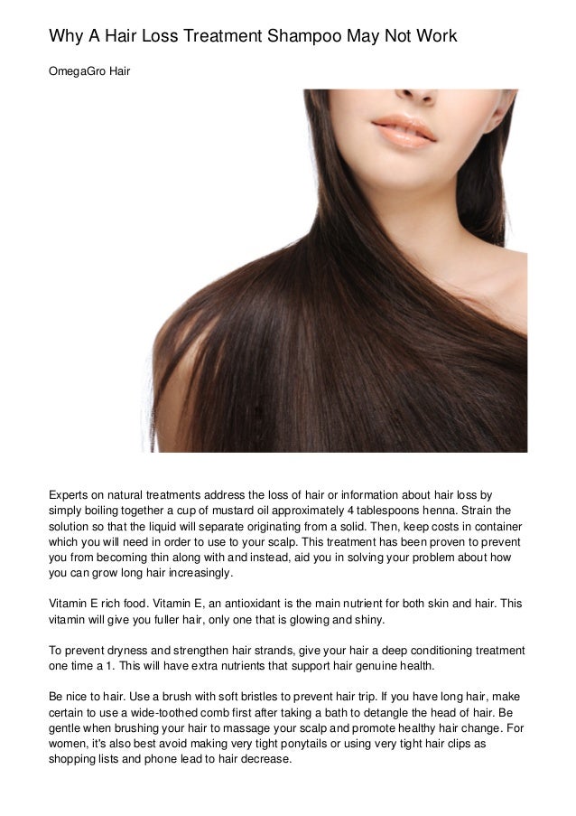 Why A Hair Loss Treatment Shampoo May Not Work