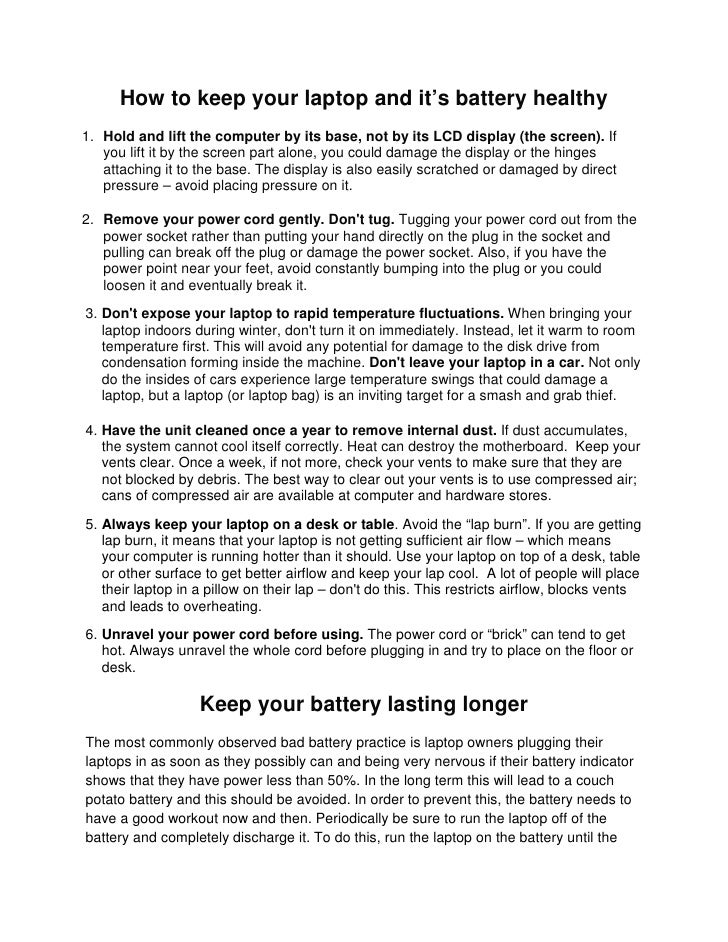 How to keep your laptop battery healthy