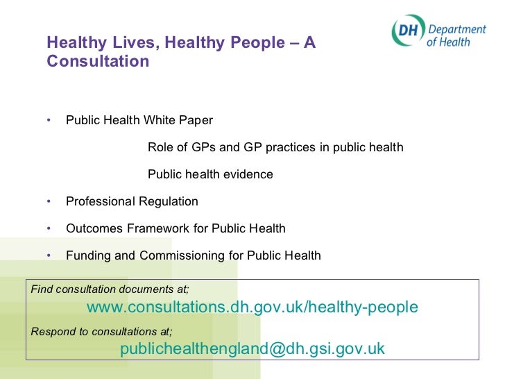 Healthy lives, healthy people
