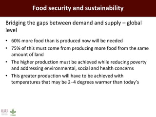 Healthy people, animals and ecosystems: The role of CGIAR research