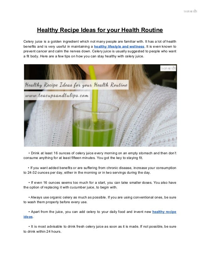 Healthy Recipe Ideas For Your Health Routine
