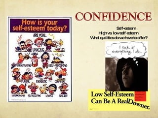 Self-esteem  High vs. low self esteem  What qualities do we have to offer? 