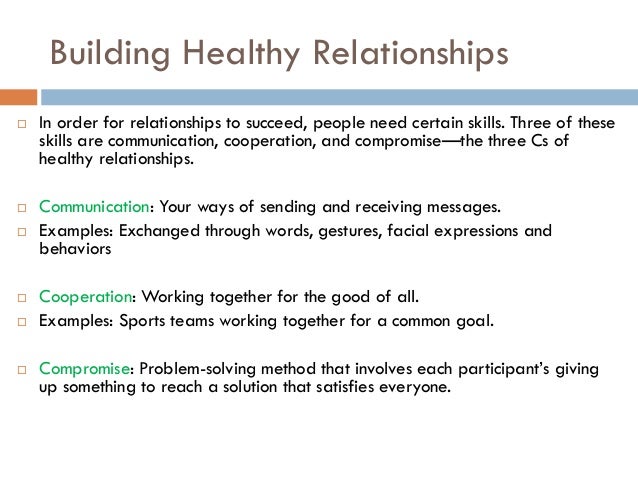 what are some examples of healthy relationships