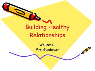 Building Healthy
Relationships
Wellness 1
Mrs. Gunderson
 