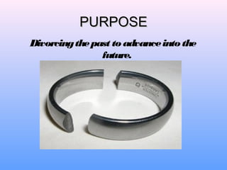 PURPOSEPURPOSE
Divorcingthepast to advanceinto the
future.
 