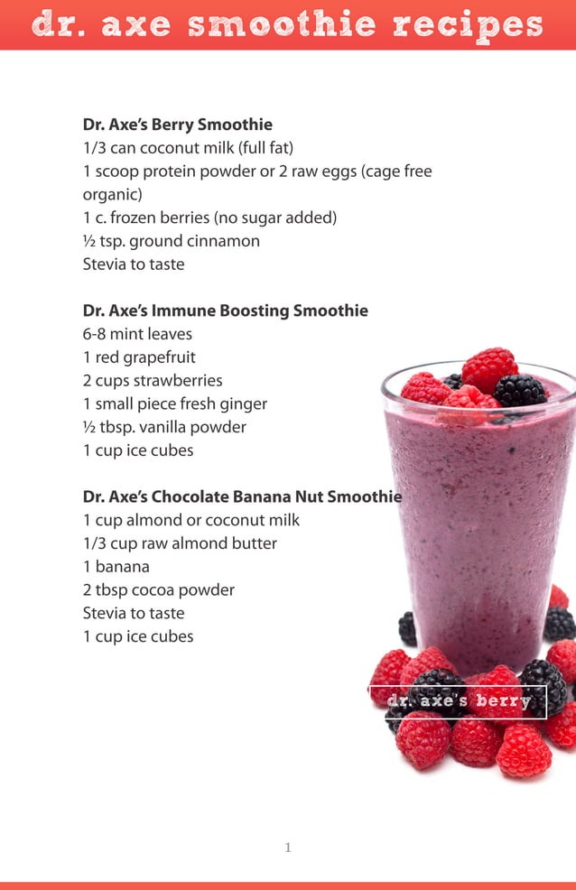 Healthy smoothie recipes by dr. josh axe | PDF