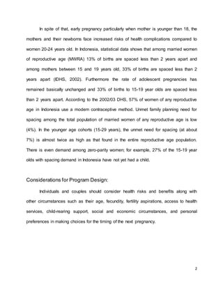 Healthy timing and spacing of pregnancy in indonesia | DOCX