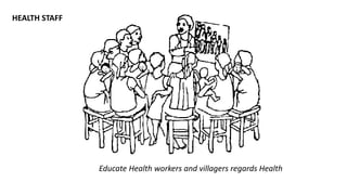 HEALTH STAFF
Educate Health workers and villagers regards Health
 