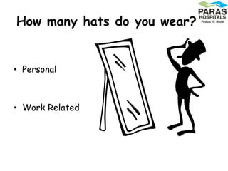How many hats do you wear?
• Personal
• Work Related
 