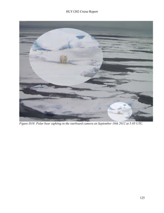 HLY1202 Cruise Report
125
Figure D10: Polar bear sighting in the starboard camera on September 18th 2012 at 5:05 UTC.
 