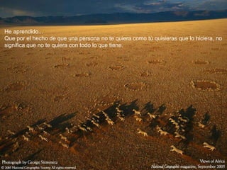 He aprendido... Que por el hecho de que una persona no te quiera como tú quisieras que lo hiciera, no significa que no te quiera con todo lo que tiene.   