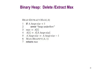 28
Binary Heap: Delete /Extract Max
 