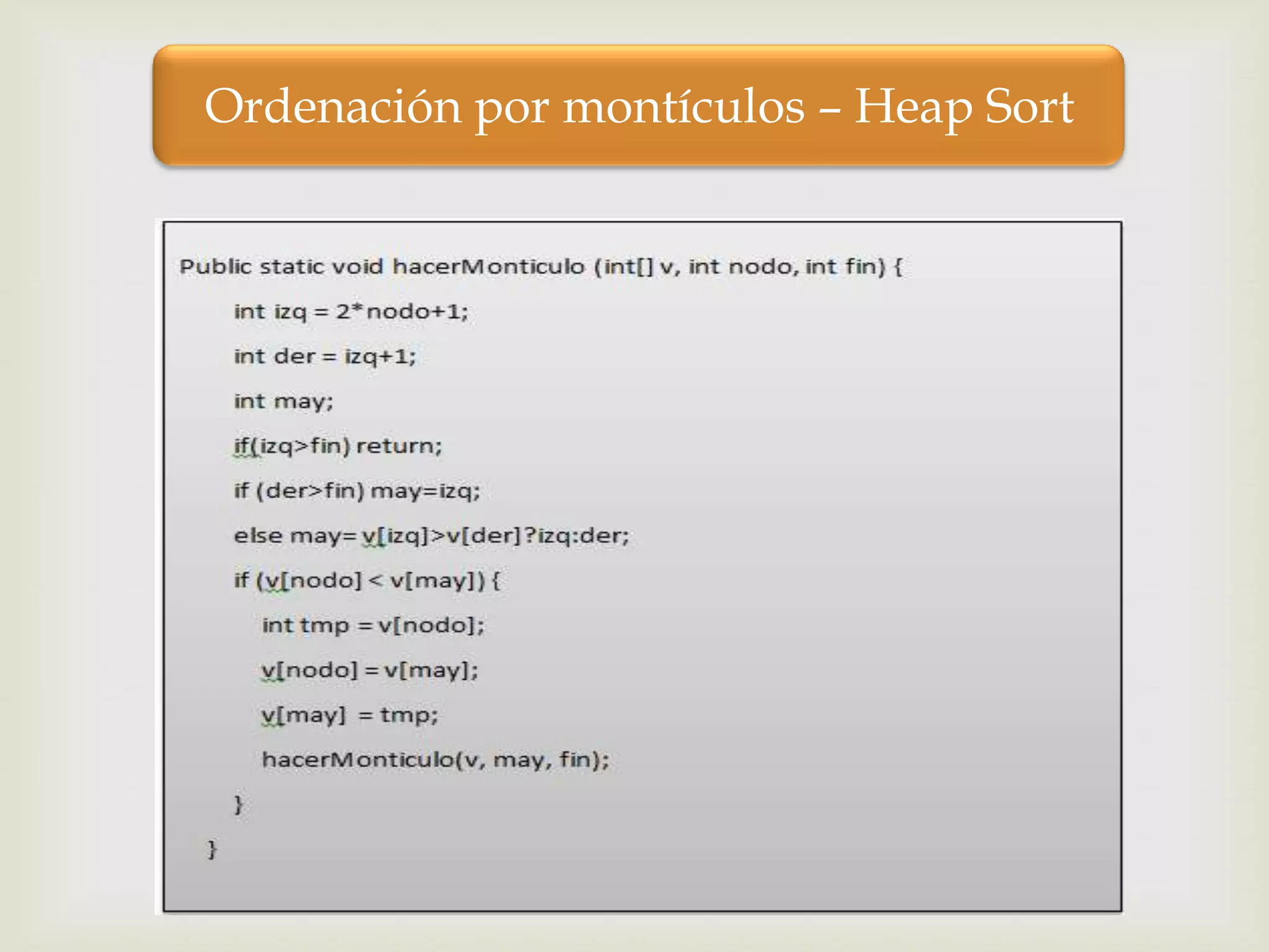 Ordenación por montículos – Heap Sort


                
 