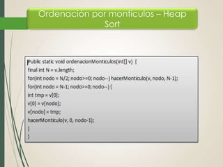 Ordenación por montículos – Heap
Sort

 