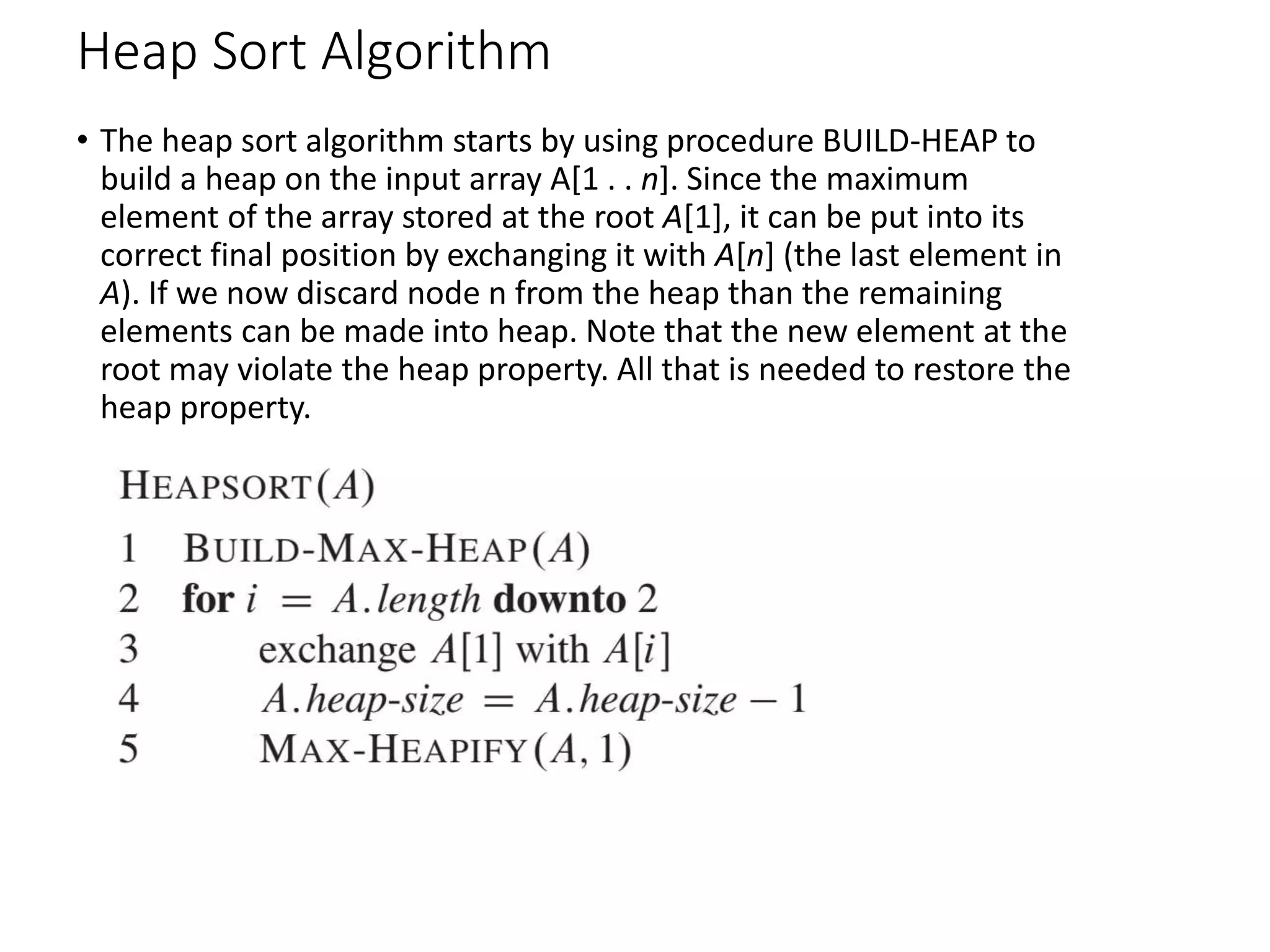 Heap Sort || Heapify Method || Build Max Heap Algorithm