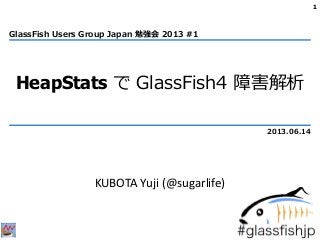 HeapStats で GlassFish4 障害解析
KUBOTA Yuji (@sugarlife)
1
GlassFish Users Group Japan 勉強会 2013 #1
2013.06.14
 