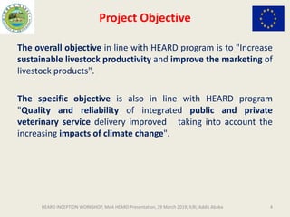 Increase sustainable livestock productivity and improve the marketing of livestock products 