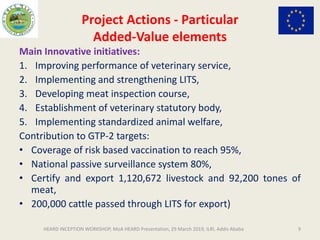 Increase sustainable livestock productivity and improve the marketing of livestock products 