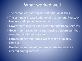 Public Private Partnerships in Animal Health Delivery: Experiences from Kenya