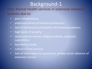 Public Private Partnerships in Animal Health Delivery: Experiences from Kenya