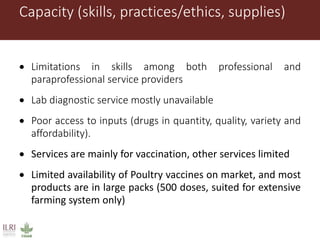 Gaps in veterinary service delivery