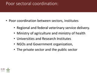 Gaps in veterinary service delivery