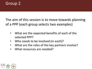 Public-Private Partnerships (PPP) for Veterinary Service Delivery 