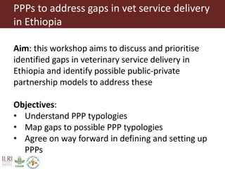 Public-Private Partnerships (PPP) for Veterinary Service Delivery 