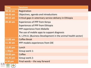 Public-Private Partnerships (PPP) for Veterinary Service Delivery 