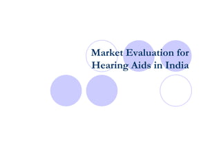 Market Evaluation for
Hearing Aids in India
 