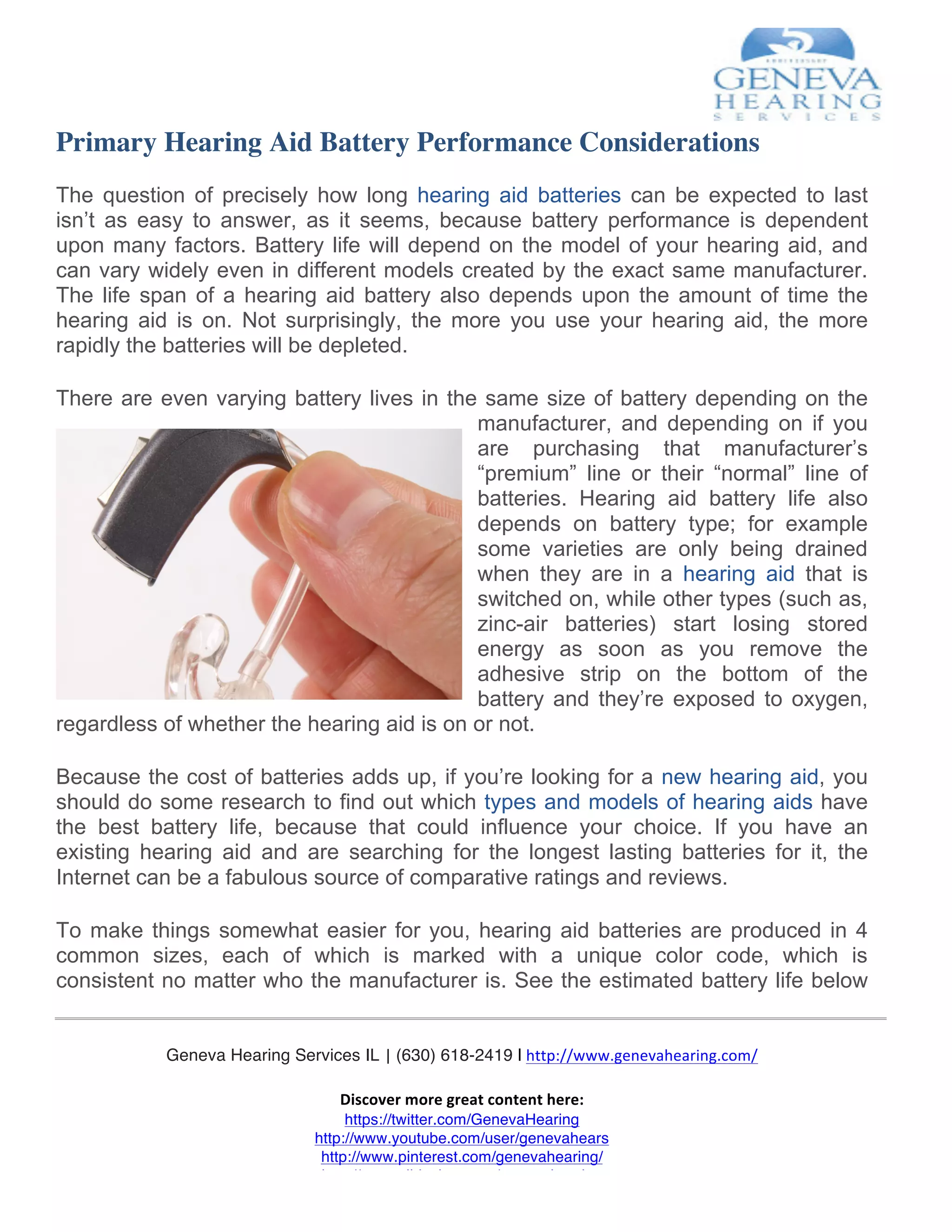 Hearing Aid Battery PDF